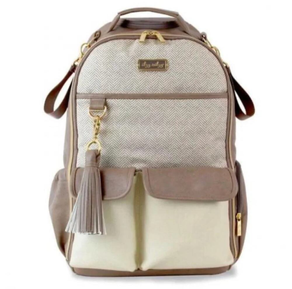 Itzy Ritzy Diaper Backpack Tan Cream Vanilla Latte Oat Diaper Bag Accessories